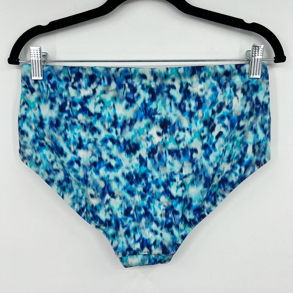 🆕 NWOT Athleta High Waist Swim Bottom Bikini Dark Lapis Blue Print Size Medium - Picture 6 of 14